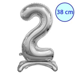 Fólia lufi, 2, talpas, ezüst, 38 cm