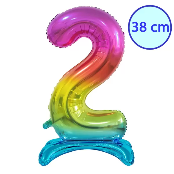 Fólia lufi, 2, talpas, szivárványos, 38 cm