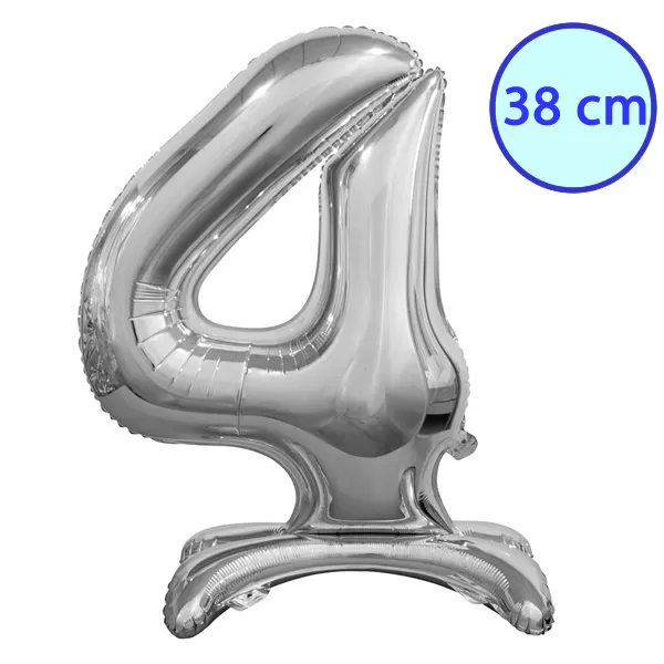 Fólia lufi, 4, talpas, ezüst, 38 cm