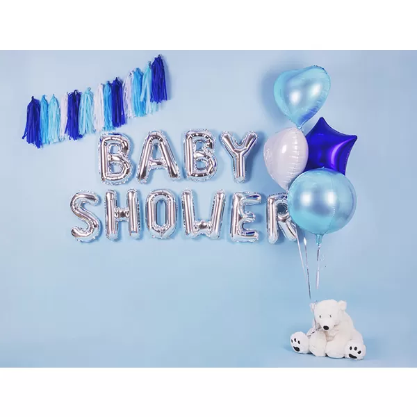 Fólia lufi, 45cm, szív, ég kék