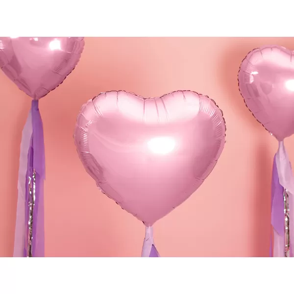 Fólia lufi, 45cm, szív, light pink