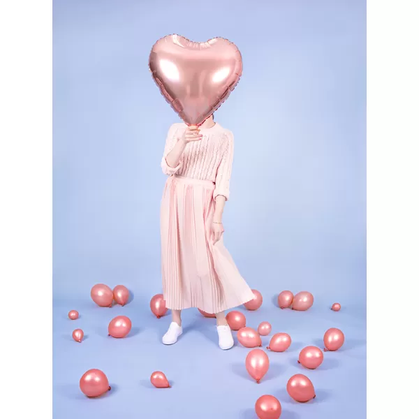 Fólia lufi, 45cm, szív, rose gold