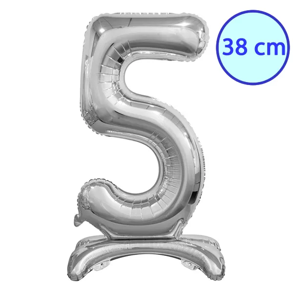 Fólia lufi, 5, talpas, ezüst, 38 cm