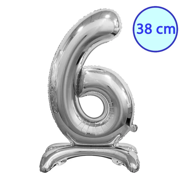 Fólia lufi, 6, talpas, ezüst, 38 cm