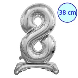 Fólia lufi, 8, talpas, ezüst, 38 cm