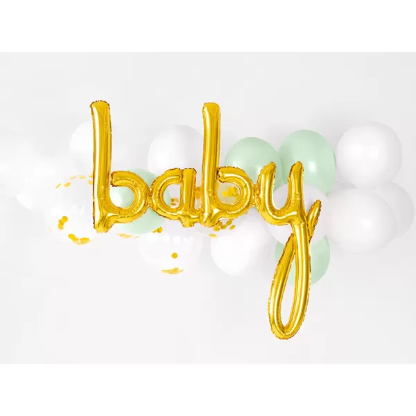 Fólia lufi, arany, baby felirat