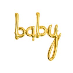 Fólia lufi, arany, baby felirat