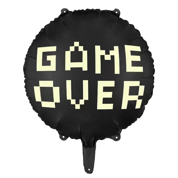 Fólia lufi, Game over, 45 cm, fekete