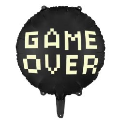 Fólia lufi, Game over, 45 cm, fekete