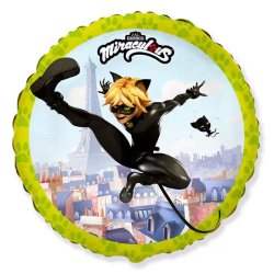 Fólia lufi, gömb, 'Miarculous Cat Noir', 45cm