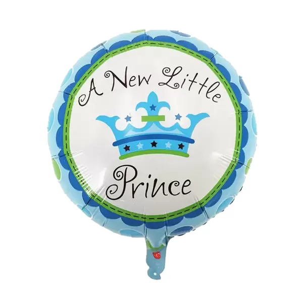 Fólia lufi, gömb, Welcome Prince, kék, 45 cm