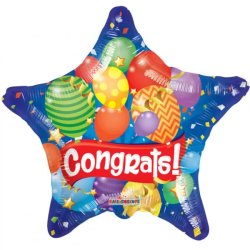 Fólia lufi, mini forma, congrats, csillag