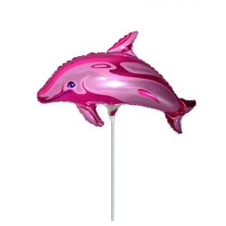Fólia lufi, mini forma, delfin, pink, 14