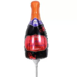 Fólia lufi, mini, halloween pezsgős üveg