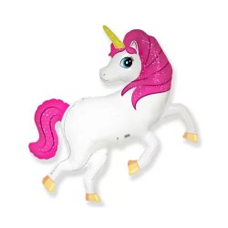Fólia lufi, miniforma, unikornis, pink, 36 CM
