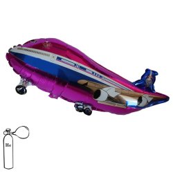 Fólia lufi, nagyforma repülő, lila, kb 78 cm, csomagolt