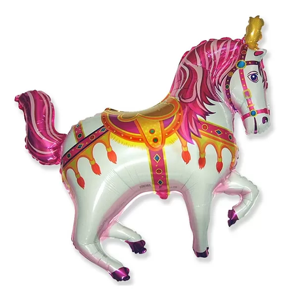 Fólia lufi, nagyforma, cirkuszos ló, pink, 24