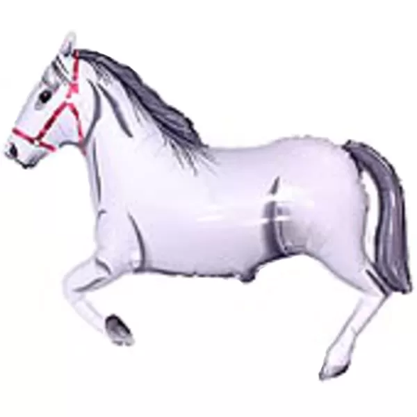 Fólia lufi, nagyforma, ló, fehér, 84 cm, csomagolatlan