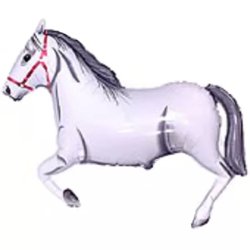 Fólia lufi, nagyforma, ló, fehér, 84 cm, csomagolatlan