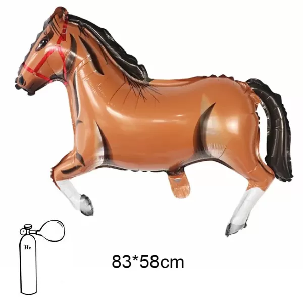Fólia lufi, nagyforma, ló, sötét barna, 83*58 cm, csomagolt