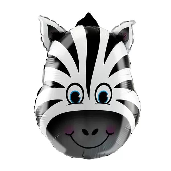 Fólia lufi, nagyforma, zebra fej, 44 x 64 cm