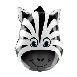 Fólia lufi, nagyforma, zebra fej, 44 x 64 cm