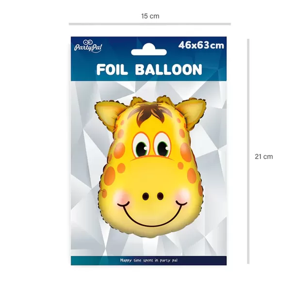 Fólia lufi, zsiráf fej, 63 cm