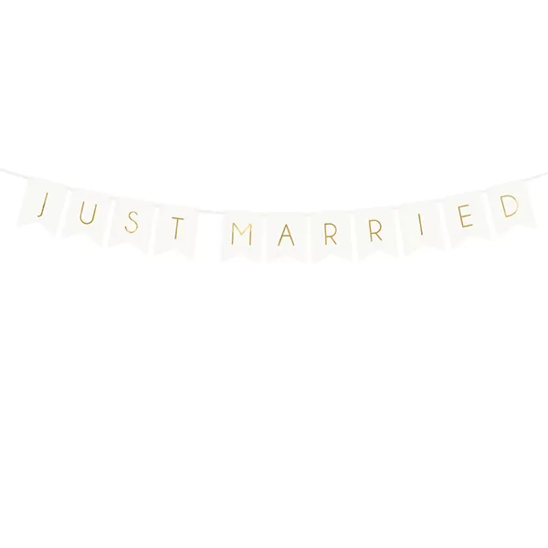 Fűzér Just Married, fehér, 15 x 155cm