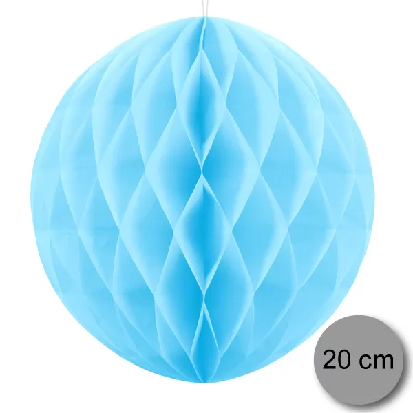 Gömb lampion 20 cm,  égkék