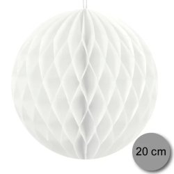 Gömb lampion 20 cm,  fehér