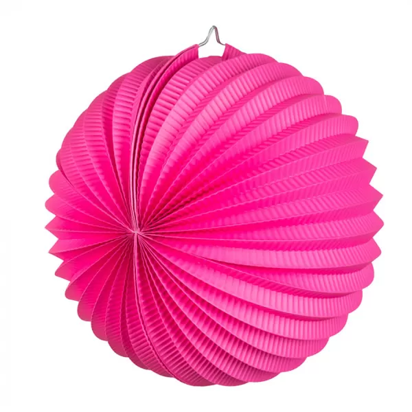 Gömb papír lampion, 23 cm, pink