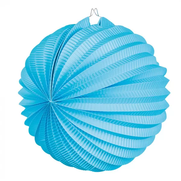 Gömb papír lampion, 23 cm, világoskék