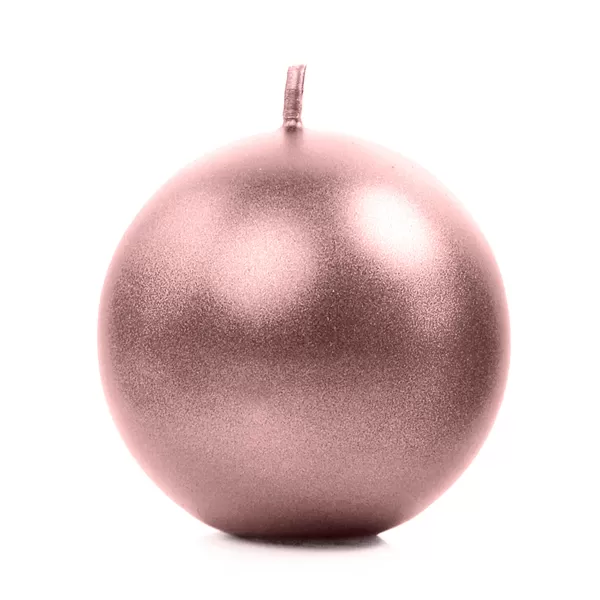 Gyertya, rosegold, gömb, 6cm átmérő