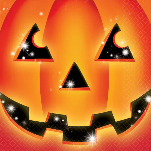 Halloween szalvéta, narancs tök, 33*33 cm, 20 db/cs