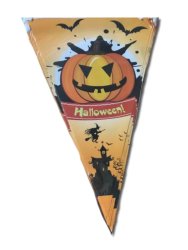 Halloween zászló, tök és boszi