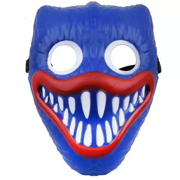 Hallowen álarc, fogakkal, műanyag, kék