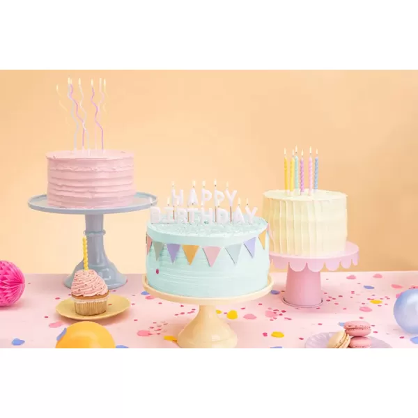 Happy Birthday fehér betűk, gyertya, 2,5 cm