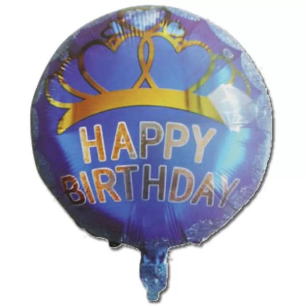Happy Birthday, diadém, kék, fólia lufi, 18