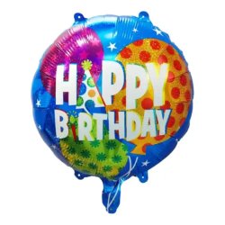 Happy Birthday, kék, lufis, fólia lufi, 45 cm