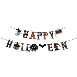Happy Halloween betű fűzér - szellemmel