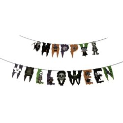 Happy Halloween figurás, papír  fűzér 3 m