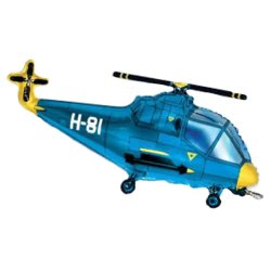 Helikopter, kék, 98cm,  fólia lufi