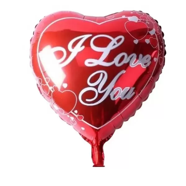 I Love You, szív, piros, szivecskés, Fólia lufi, 18