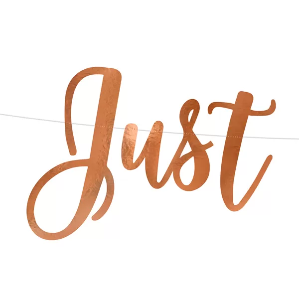 Just Married, rose gold, 20x77 cm, banner