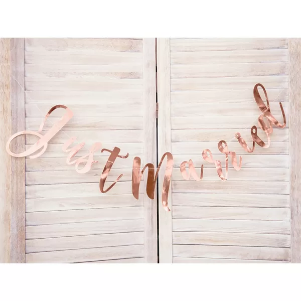 Just Married, rose gold, 20x77 cm, banner