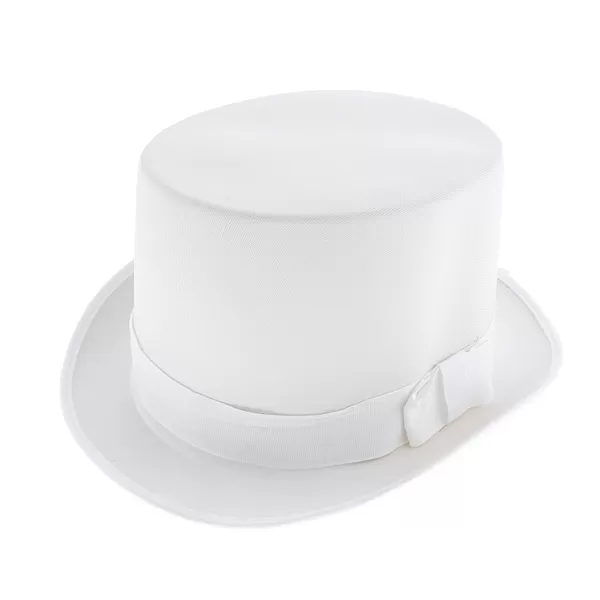 Kalap, textil, fehér cilinder, felnőtt méret