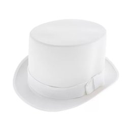 Kalap, textil, fehér cilinder, felnőtt méret