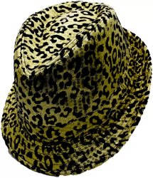 Kalap, textil, flitteres, arany, leopárd mintás