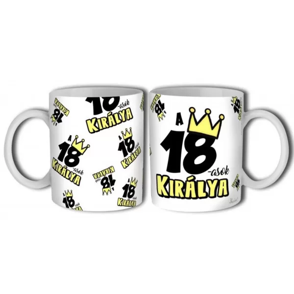 Kerámia bögre 18. születésnapra, férfiaknak