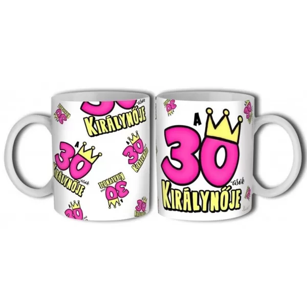Kerámia bögre 30. születésnapra, nőknek